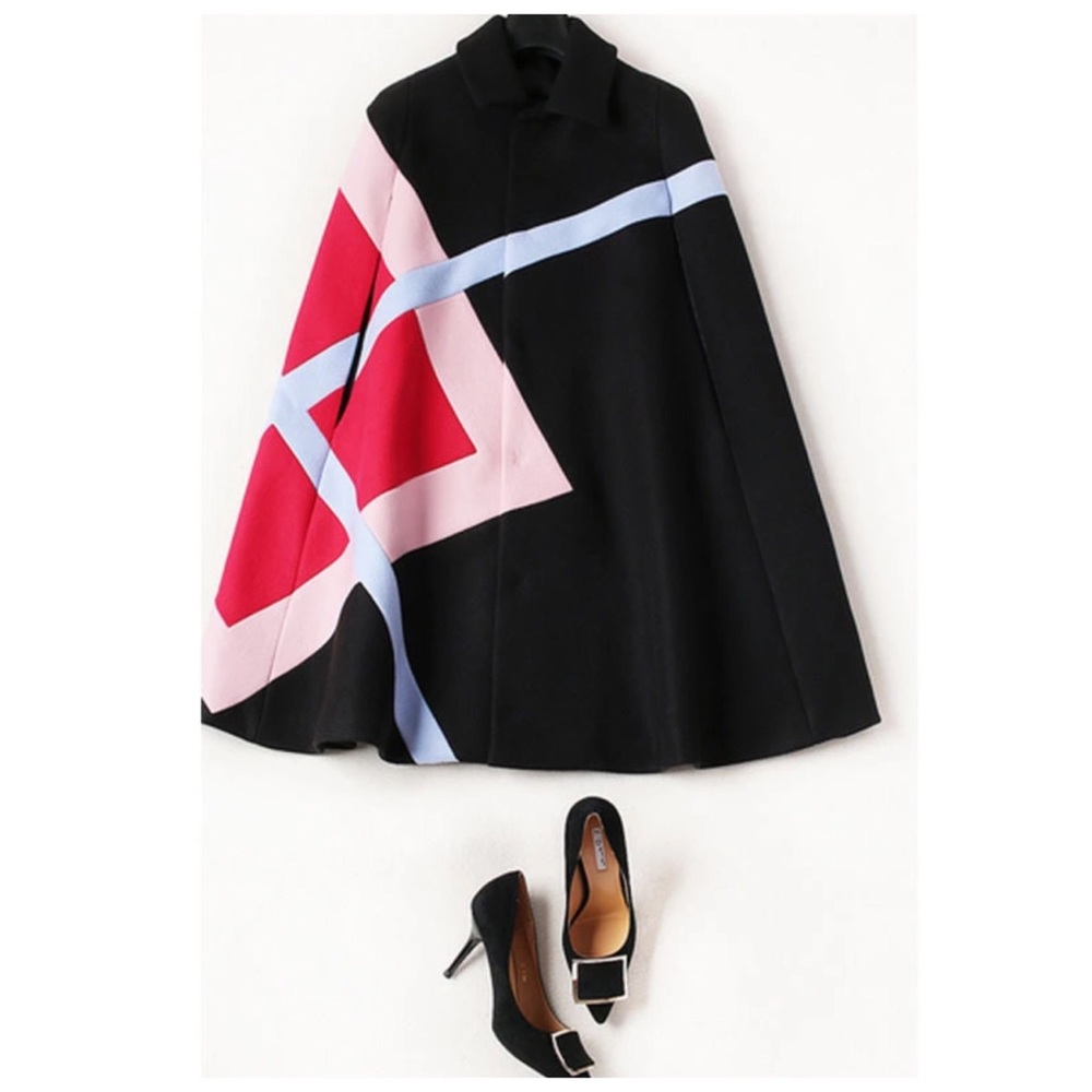 Cashmere Blend Abstract Cape - Picture 4 of 6